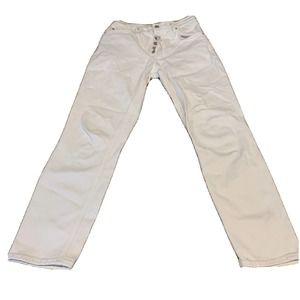 Agolde Women’s Nico High Rise Jeans White Denim Button Fly Size 26x26